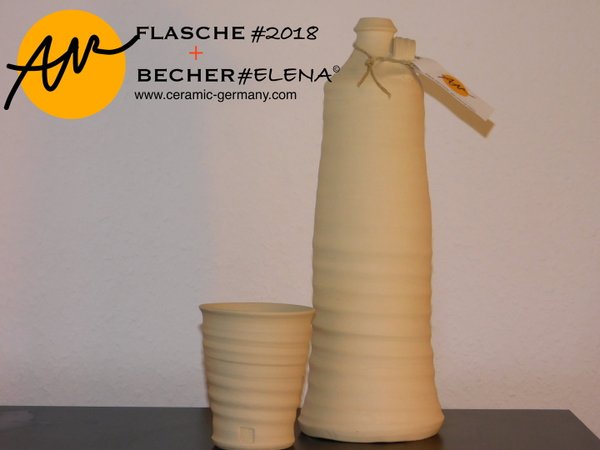 Flasche#2018 + Becher#ELENA